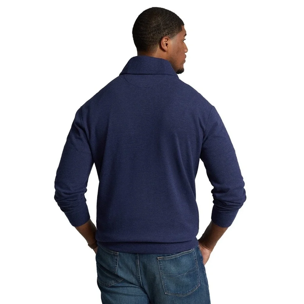 Polo Ralph‎ Lauren Shawl Collar Pullover Mens Large Blue Knit Sweater